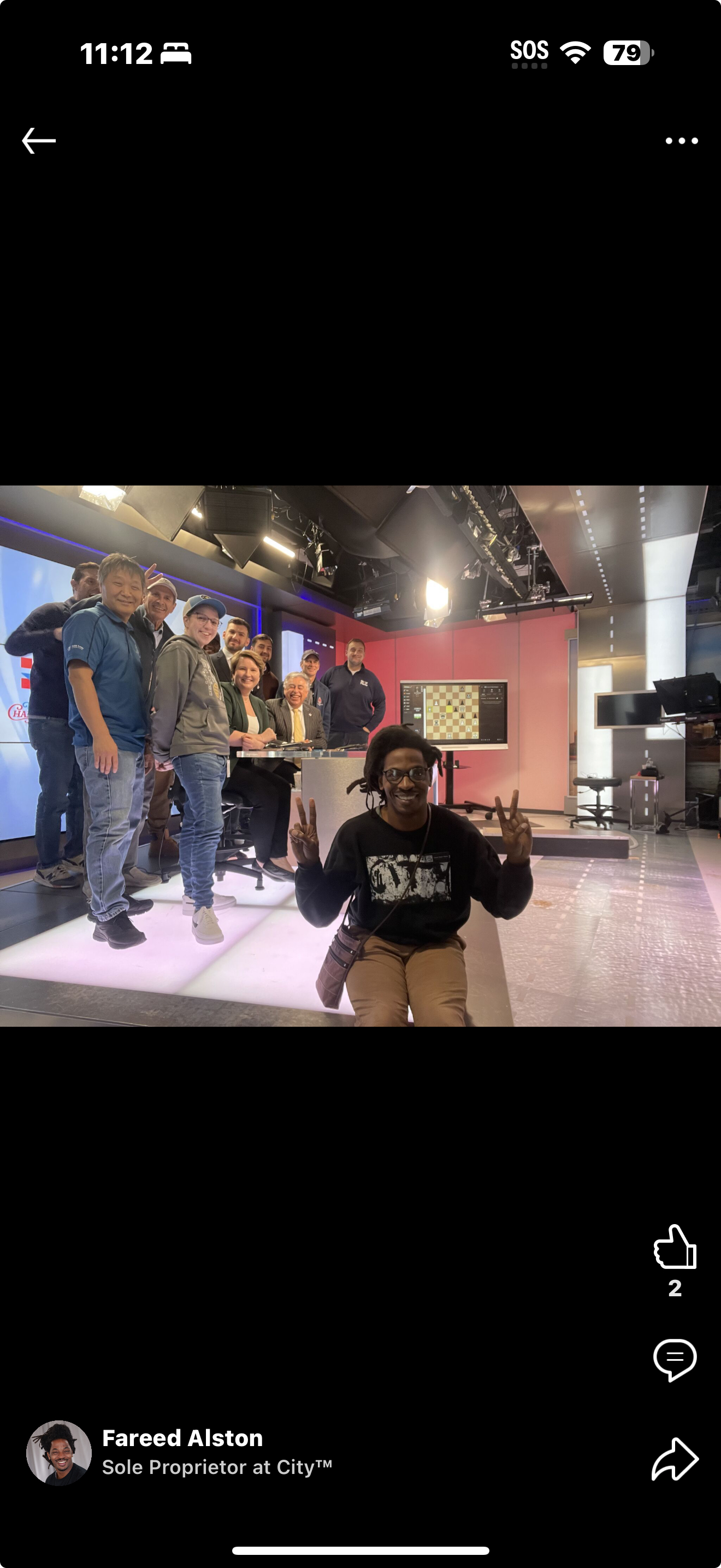 Fareed filming at the Saint Louis Chess Club in 2024